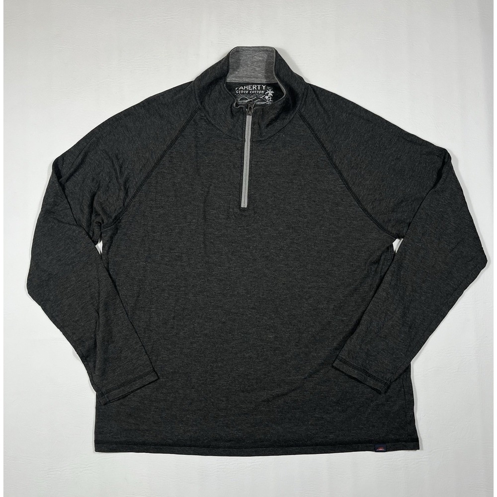 Faherty Cloud Cotton 1/4 Zip Sweater Mens XL Gray Golf Casual Preppy